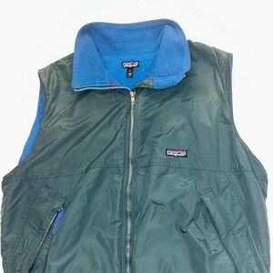 Patagonia Vest Shelled Synchilla Fleece Lined Mens L Green Vintage Made in USA